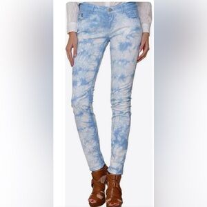Light Blue and White Tie-Dye Jeans